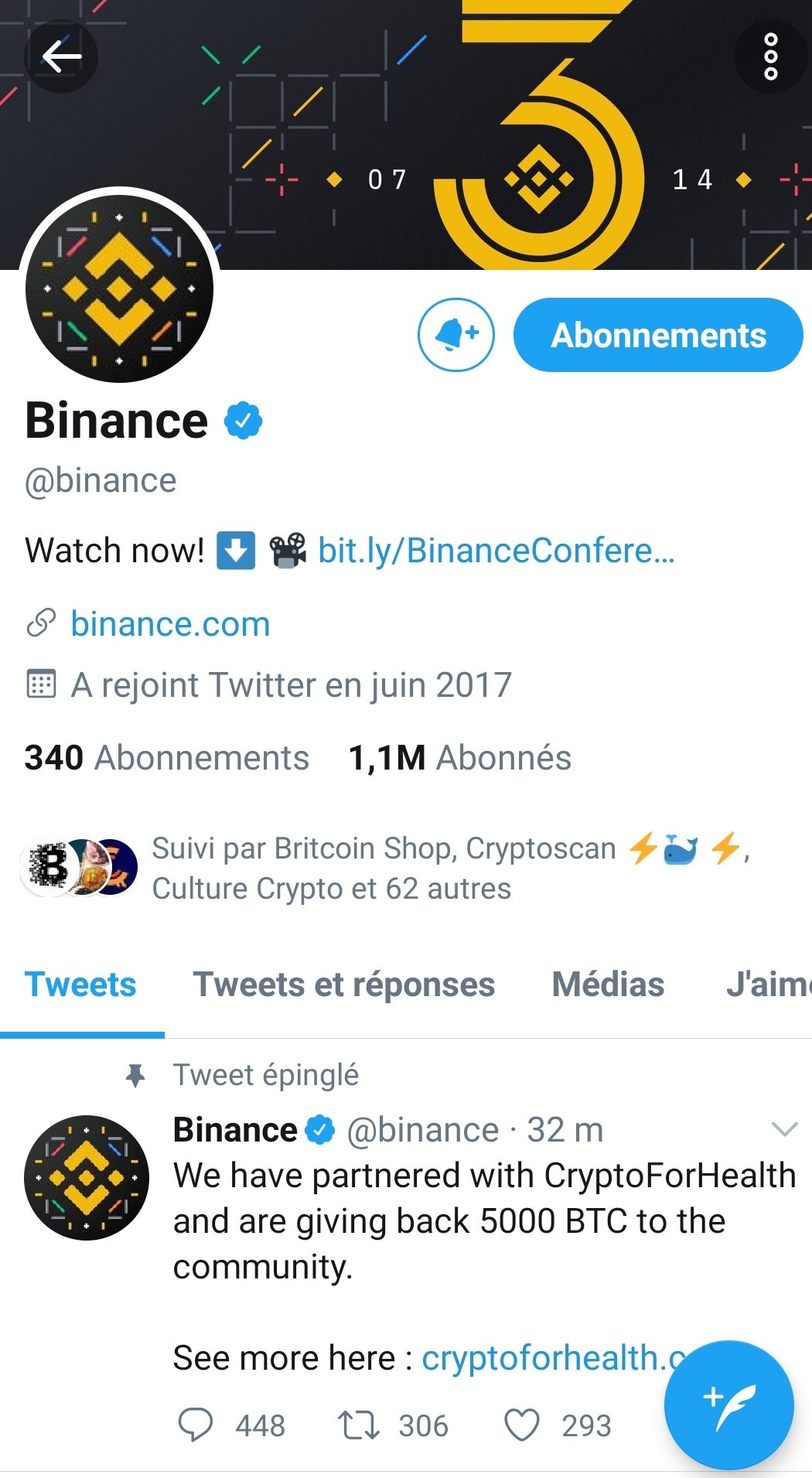 Twitter hack 15 juillet Binance