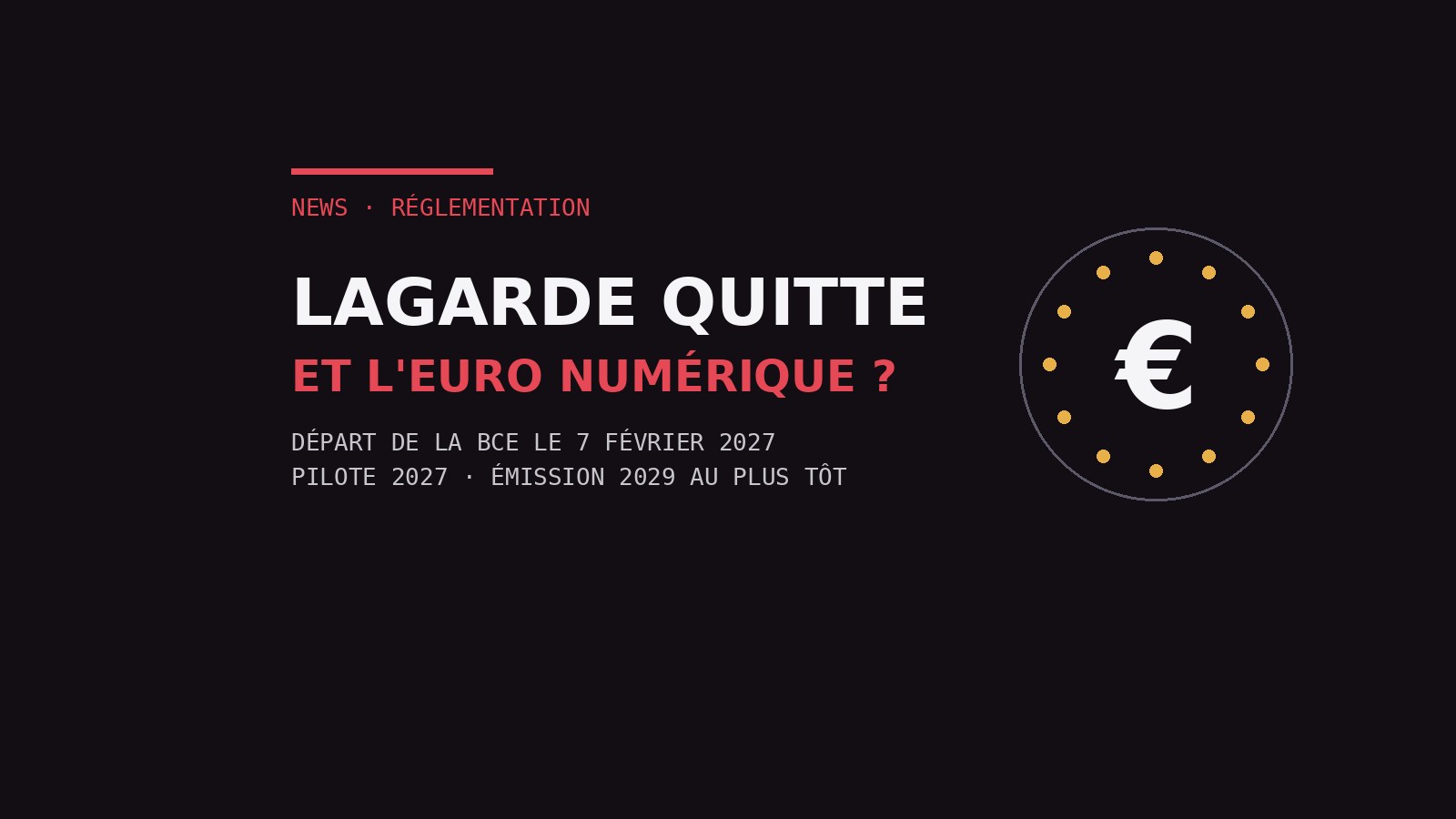 Lagarde quitte la BCE : et l'euro numérique ?