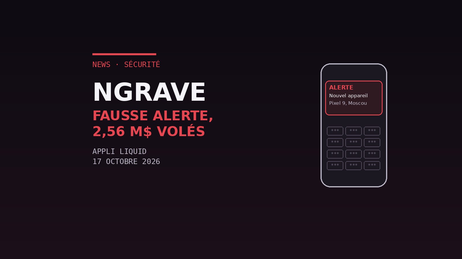 NGRAVE : 2,56 M$ volés par une fausse alerte