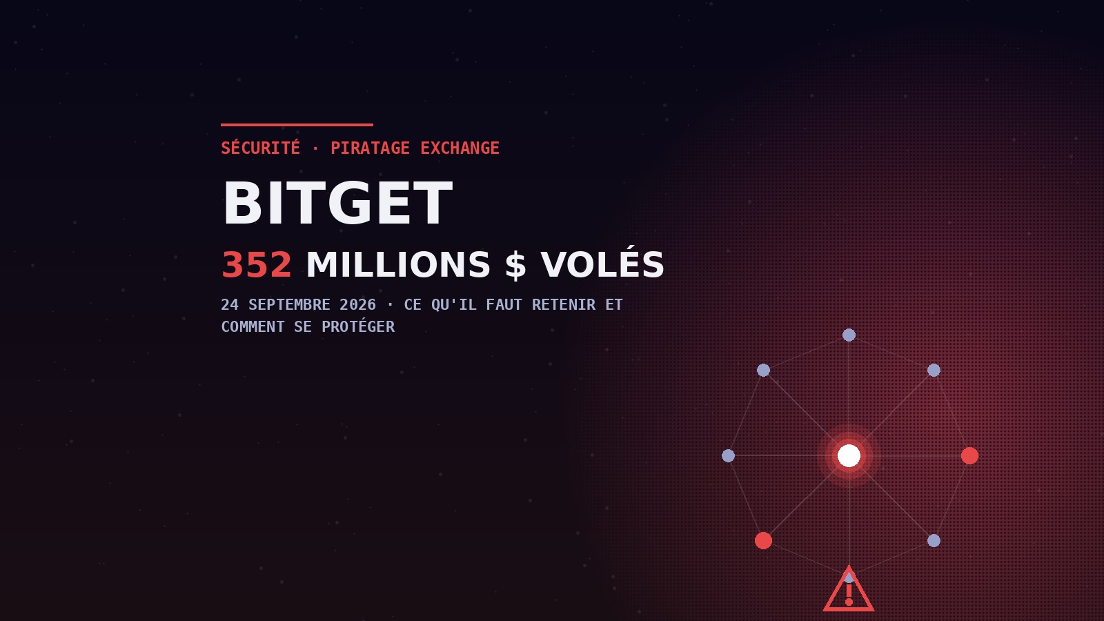 Piratage Bitget : 352 millions $ volés, ce qu'il faut savoir